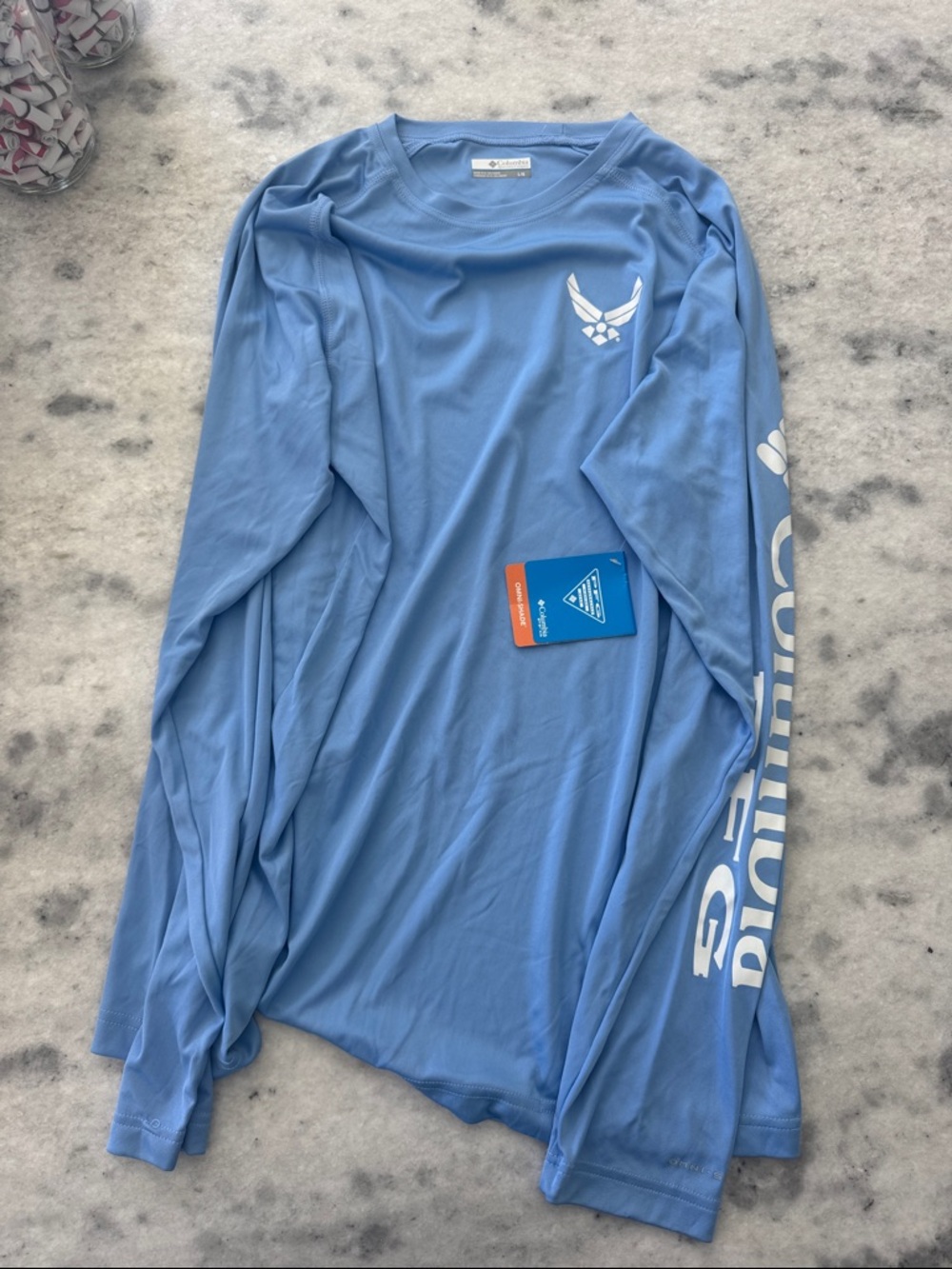 Columbia Blue Long Sleeve PFG Performance Shirt